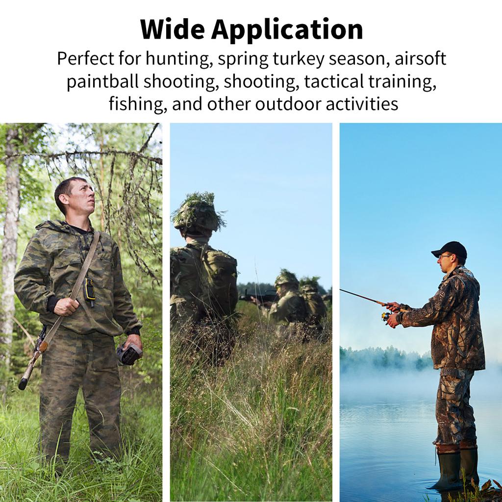 Ghillie Hunting Hat Camouflage Leaf Headgear Mosquito Net Hat Hunting Accessories for Men