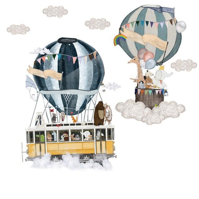 Wall Stickers Cartoon Hot Air Balloon Cute Animals Baby Room Kids Bedroom Decor Wall Stickers Cartoon Hot Air Balloon Cute Animals Baby Room Kids Bedroom Decor