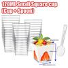 Exquisite Mini Dessert Cups with Spoons Square Dessert Cups with Tasting Spoons Mini Parfait Cups Appetizer Plastic Dessert Cup