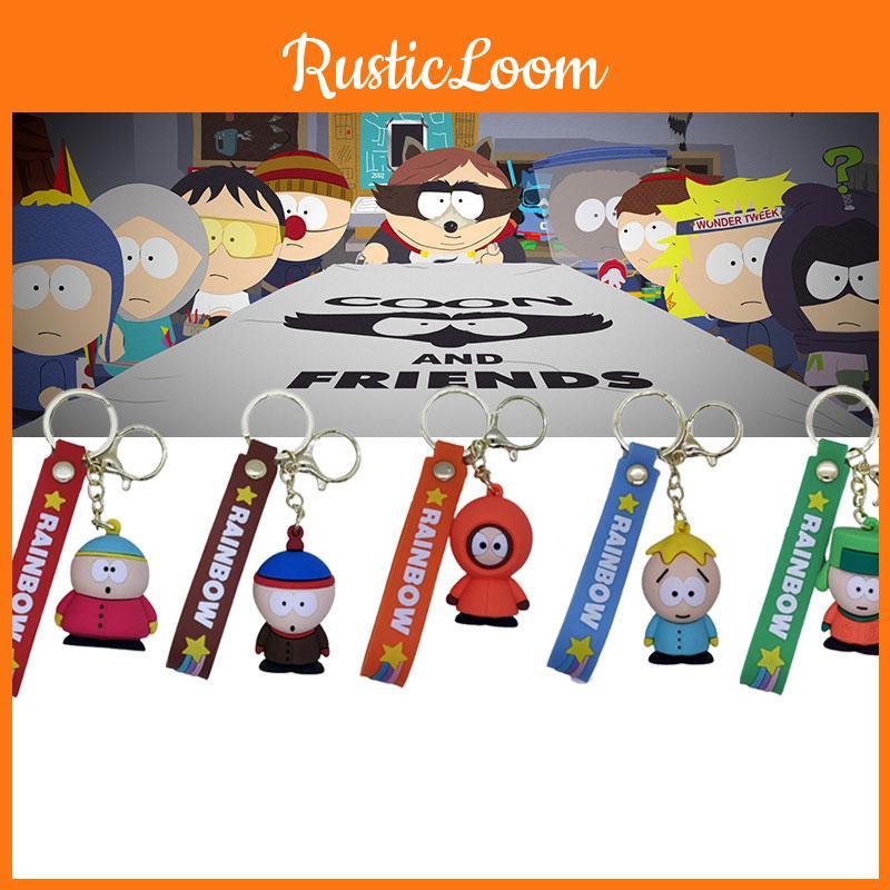 South Park Cartoon Schlüsselanhänger Pvc Anhänger Tasche Autoschlüsselanhänger Kreatives Niedliches Charakter Accessoire