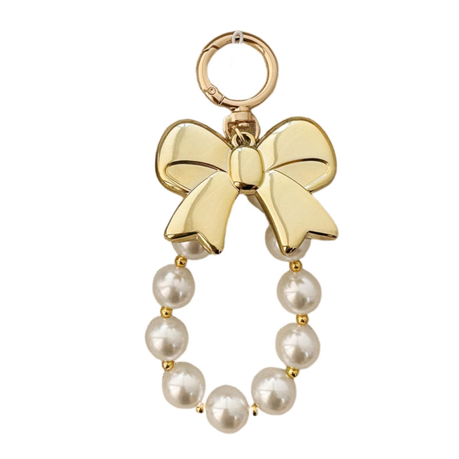 

Стильный брелок-бантик с бисером и бабочкой, подвеска-узел для женских сумок и рюкзаков, красочный брелок-украшение золотой