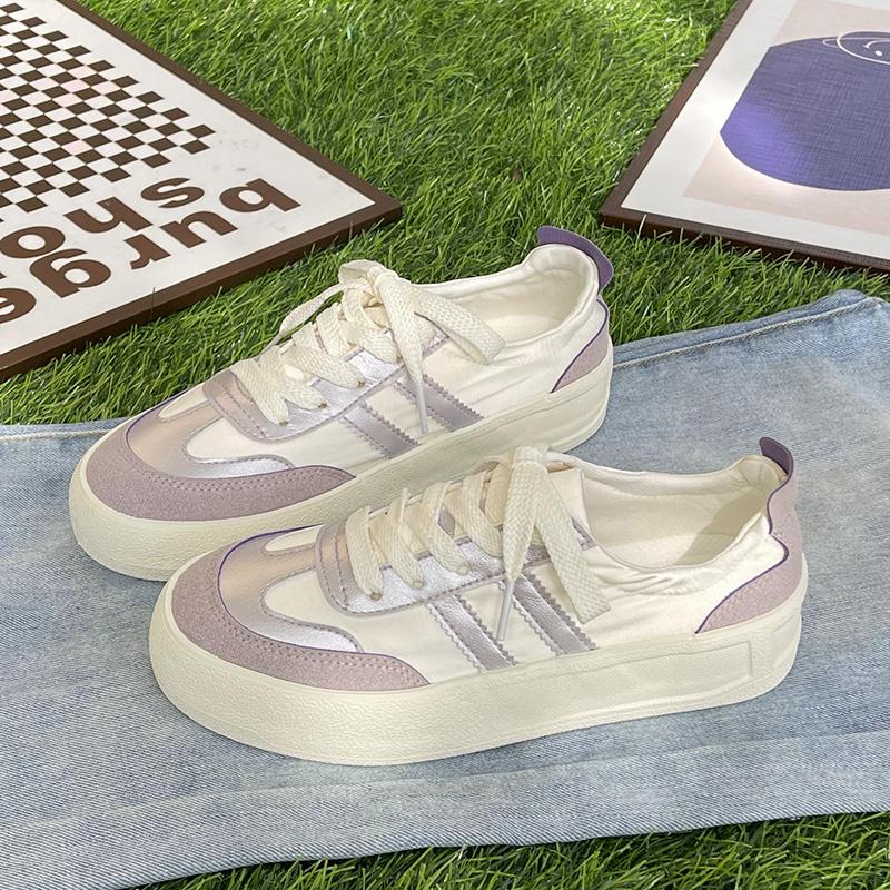 

Весенние белые туфли женские паруса мягкие подошвы универсальные тканевые доски туфли повседневные нишевые моральные тренировочные туфли 2025 дизайн новые модели не сталкиваются 40