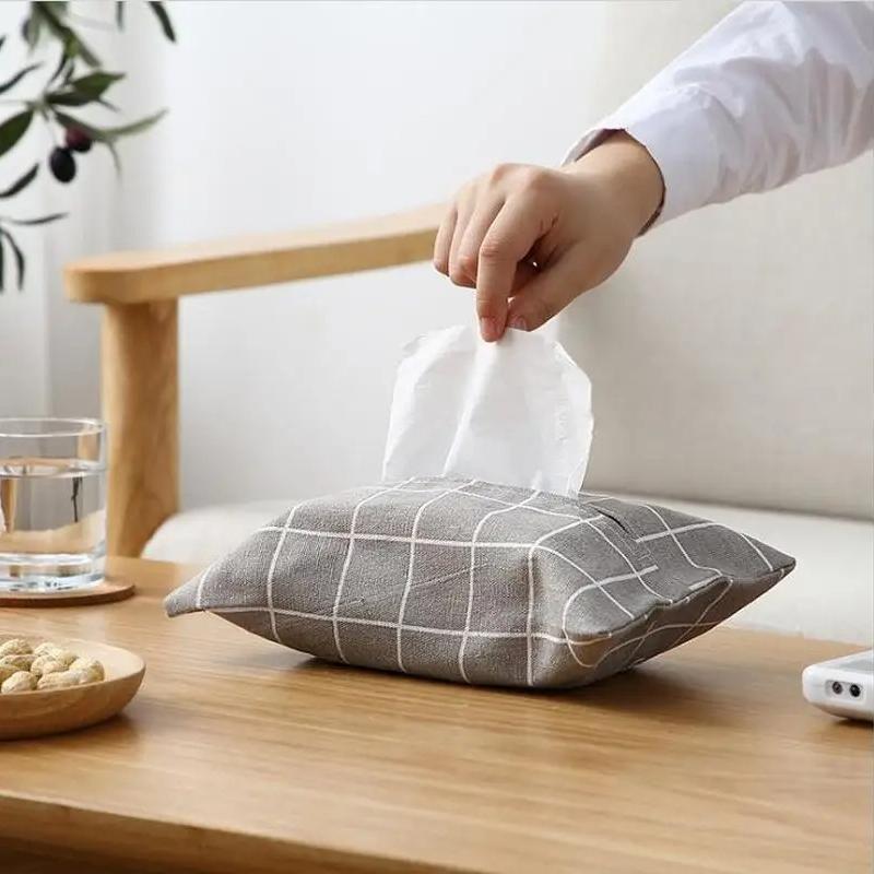 Cute Cartoon Tissue Box Napkin Paper Container Napkin Case Cotton And Linen Home Decoration Paper Towel Home Car