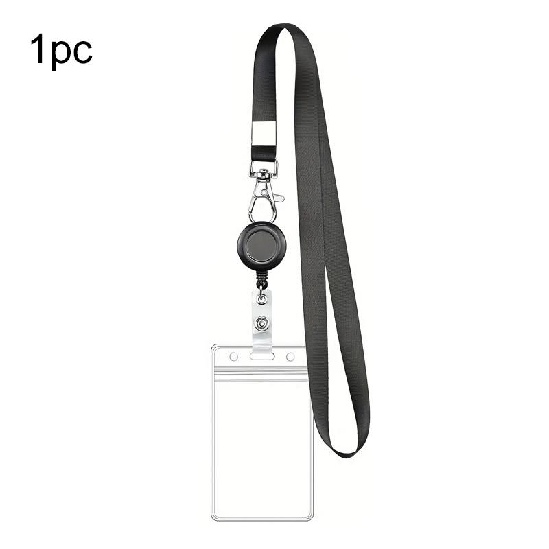 1/3pcs Card Holder with Hanging Rope Waterproof PVC Scalable Chest Buckle For Work ID And Name Tags Office Storage Supplies TMZ