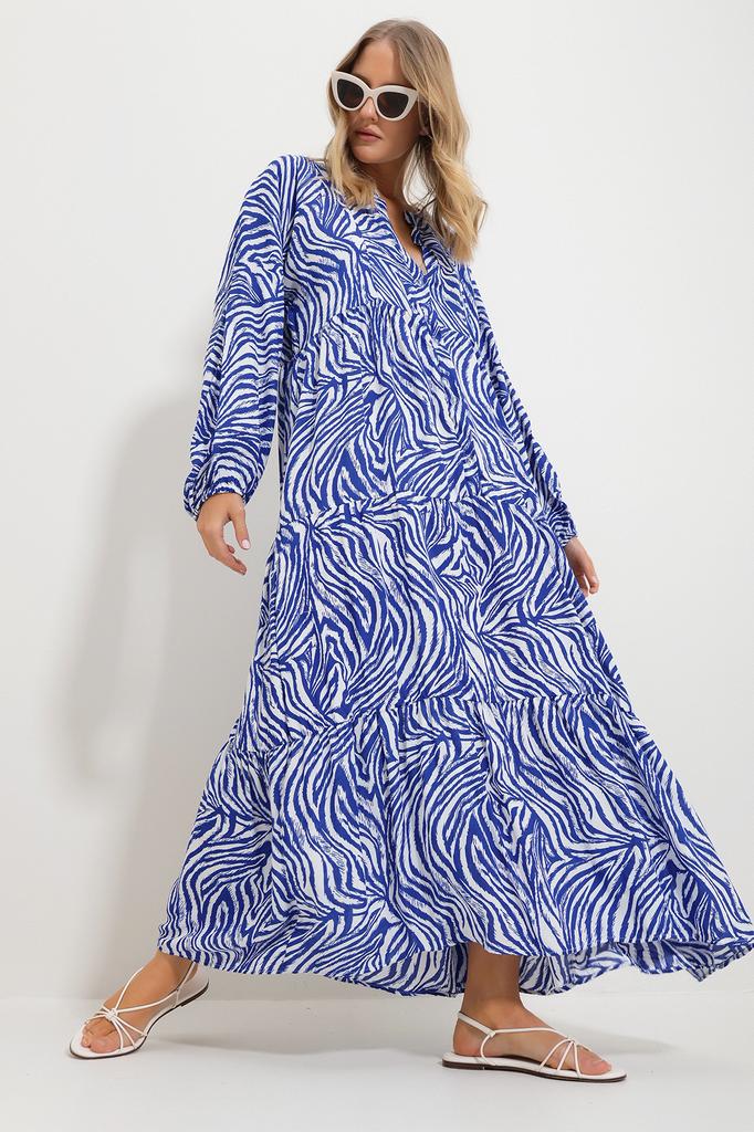 Women's Hijab Dress New Season Fashion Orange Magnetic Collar Paisley Patterned Maxi Dress