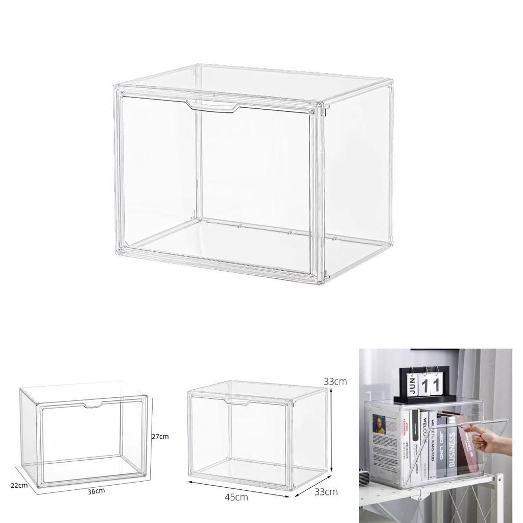 Transparent Plastic Book Storage Box With Lid For Cd Magazine Desktop Organizer