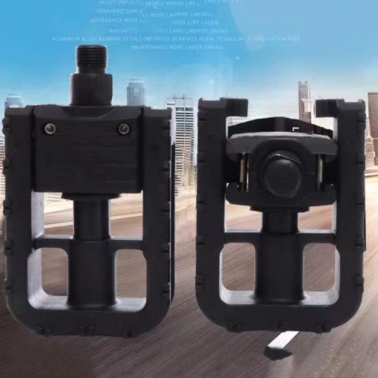 1 Pair Bike Pedals Sturdy High-power Shaft Core Non-slip Lightweight Wear-resistant Replacement Aluminum Alloy Body Cycling Riding Flat