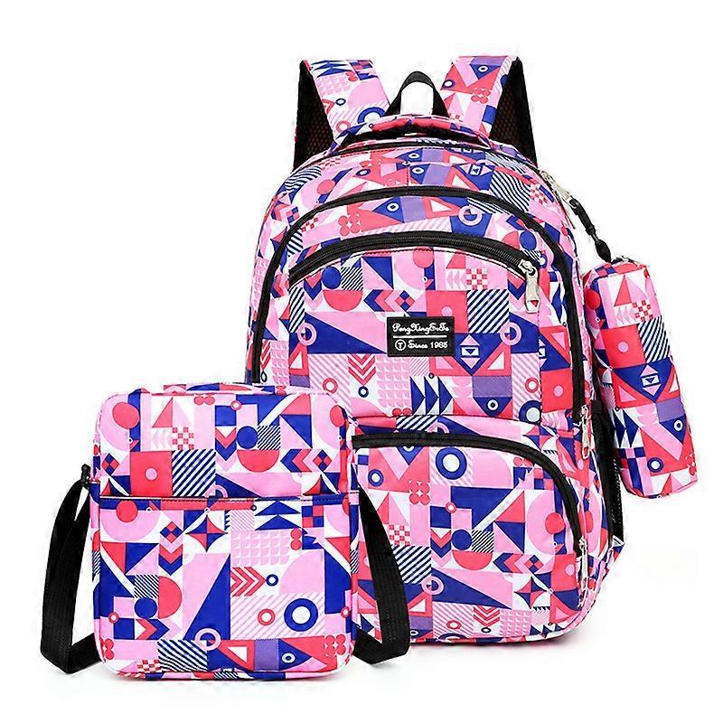 Men's and Women's Backpacks, Student Backpacks, High School Students' Printed Leisure Backpacks, Lightweight Three Piece Travel Backpacks