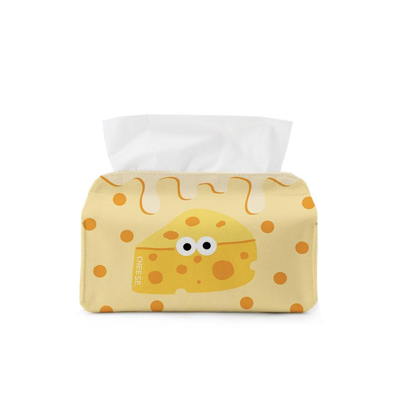 Cheese Cartoon Tissue Box New Multi-purpose Fabric Drawer Paper Box for Living Room Cute Simple Desktop Tissue Holder Organizer