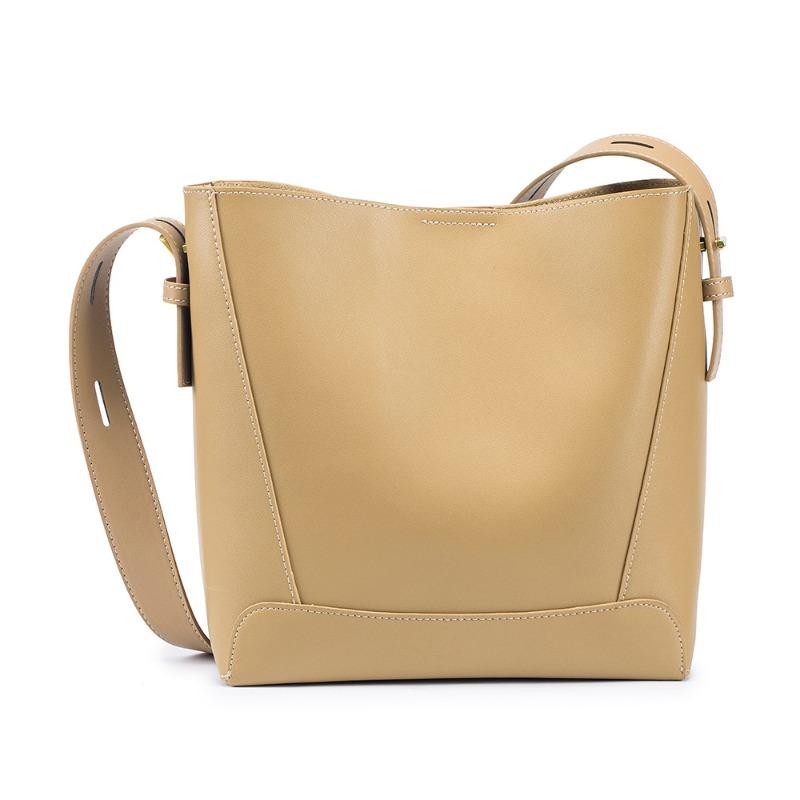 

Genuine leather niche high-end women s bag cowhide texture bucket bag exquisite large-capacity shoulder messenger bag women s mlb bag