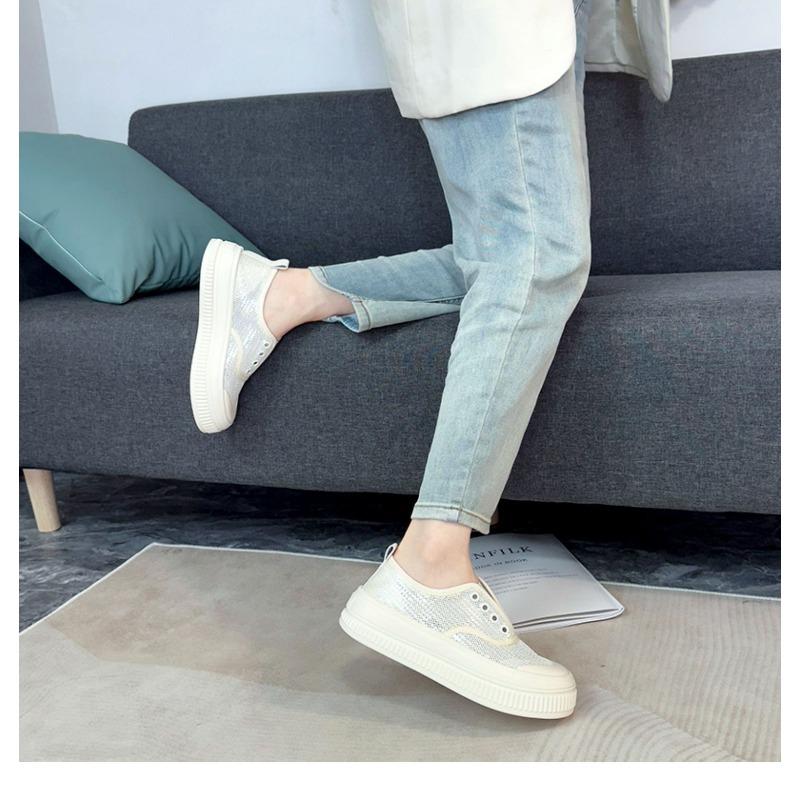 Breathable mesh shoes, round toe platform shoes, sneakers, versatile casual shoes, women's shoes