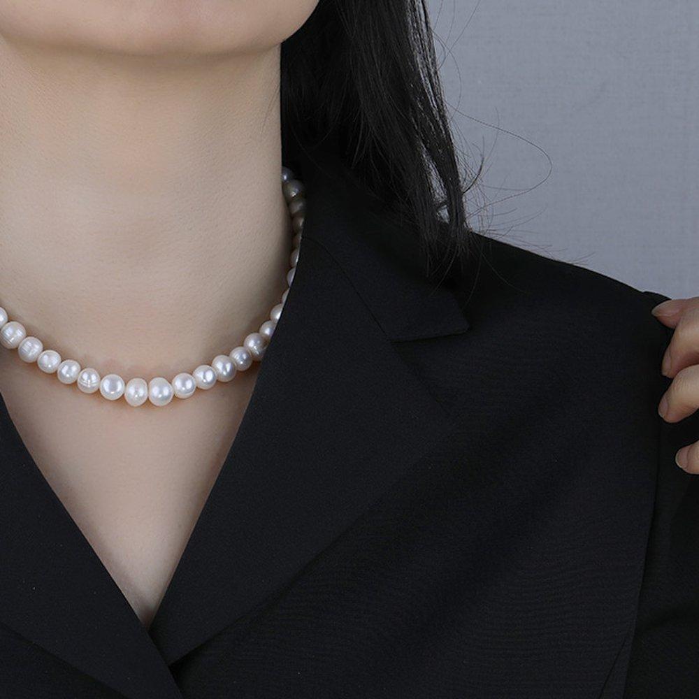 Mon Choix Silver Freshwater Pearl Necklace