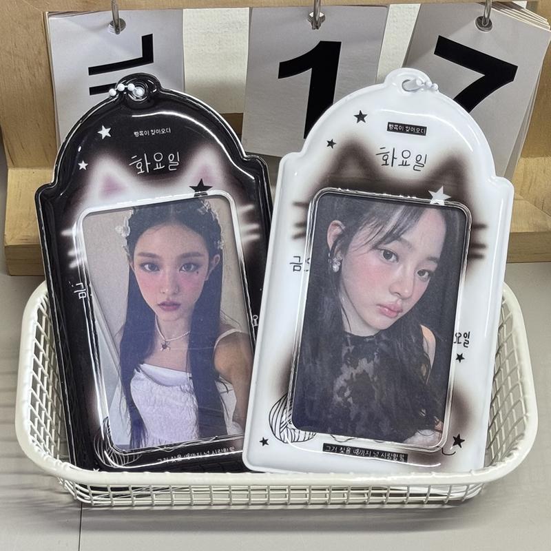 PU Leather Card Holder Idol Photocard Holder Keychain Idol Photo Cards Sleeve Photo Display Pendant Cards Cover