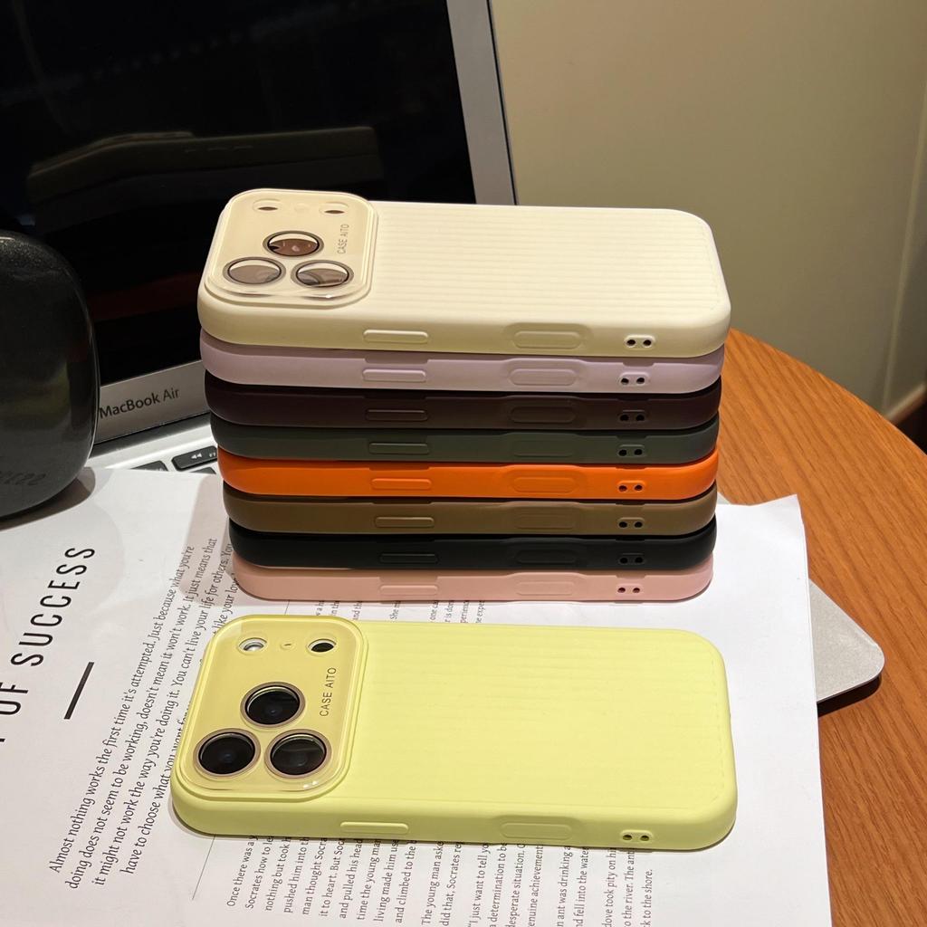 High-End Corrugated Window Phone Case for Apple iPhone 13-17 Pro Max: Drop-Proof Protection
