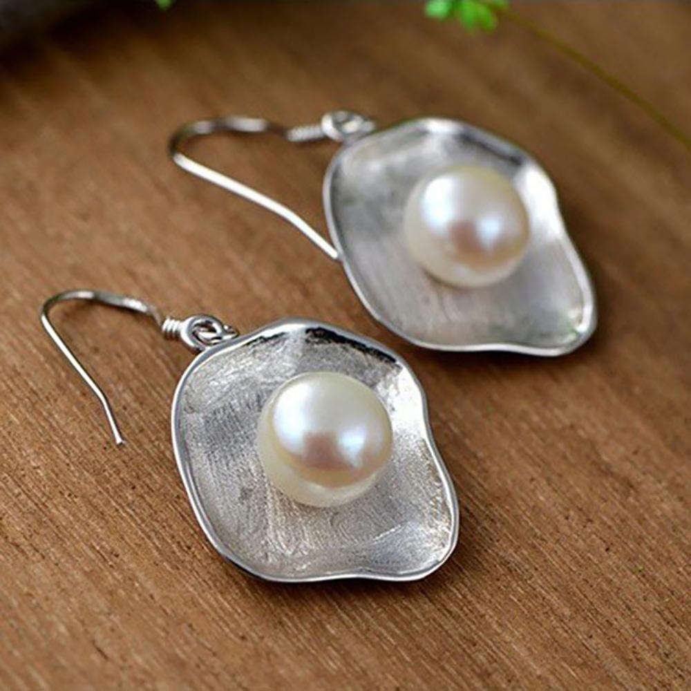 Elegant Shell Pearl S925 Silver Ear Needle Stud Earrings Women's Fashion New Style Luxury Gentle Minimalist Geometric Jewelry