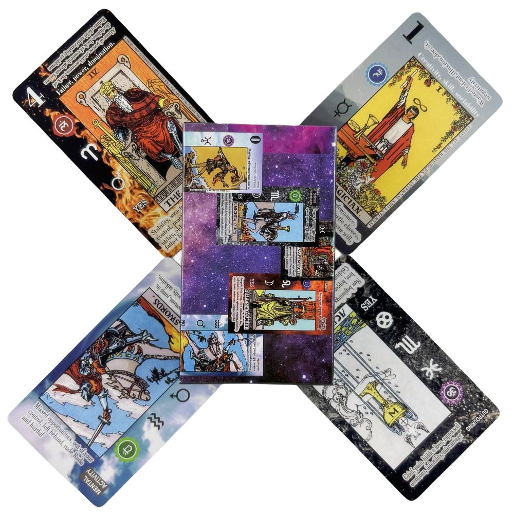 Tarot With Keywords Deck Cards Game Meaning Study Tarot For Beginners Fate Visions Divination Edition Oracke Playing Board Deck