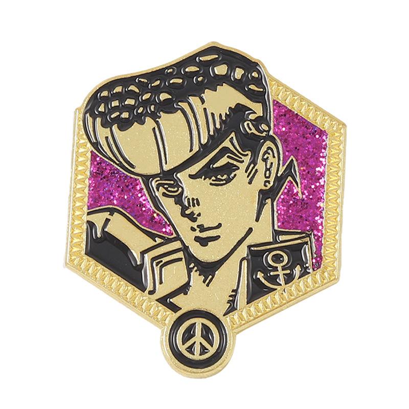 Jojo Brooch Anime Pin Vibrant Metal Badge Unique Cartoon Design For Fashion Lovers