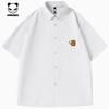 HIPANDA Couple Half Sleeve Collar Shirt Short Sleeve Cardigan Summer New Versatile Top