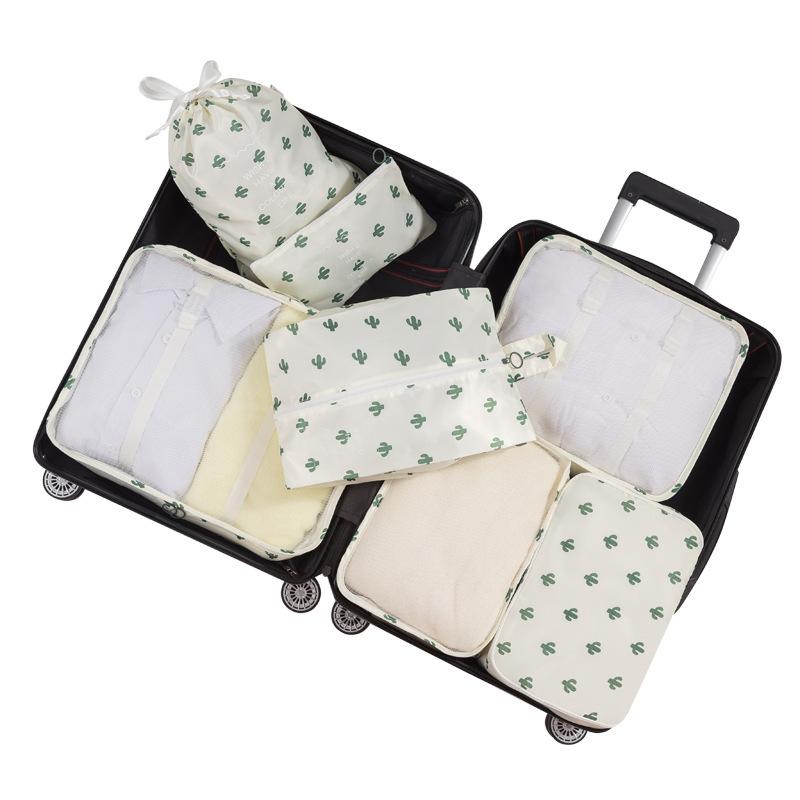 Travel Storage Bag Set Six-Piece Set Seven-Piece Eight-Piece Set Folding Toilet Bag Clothes Storage Bag Bundle Travel Bag