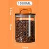 Wood Handle Glass Storage Jar Wood Lid Airtight Container Vacuum Sealed Jar  Coffee Bean Storage