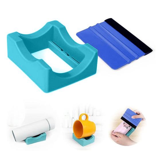 Silikonový podnos na držák nápojů s vestavěným otvorem pro řemesla Malý flexibilní stojánek pro vinylové nálepky Příslušenství k dekoraci hrnků