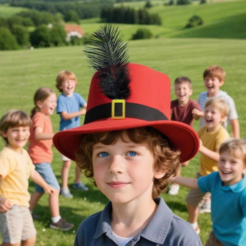 Magician Hat Musketeers Costume Hat Vintage Black Kids Cosplay Hat  Men Women Unisex