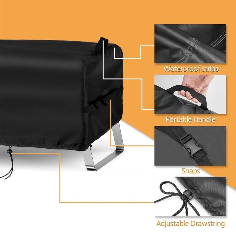 Portable Gas Cooker Cover, 600D PVC Dust Cover with 25 X 18 X 15 Size, Rectangular Storage Cover for Backyard Cart Use and Camp Carry