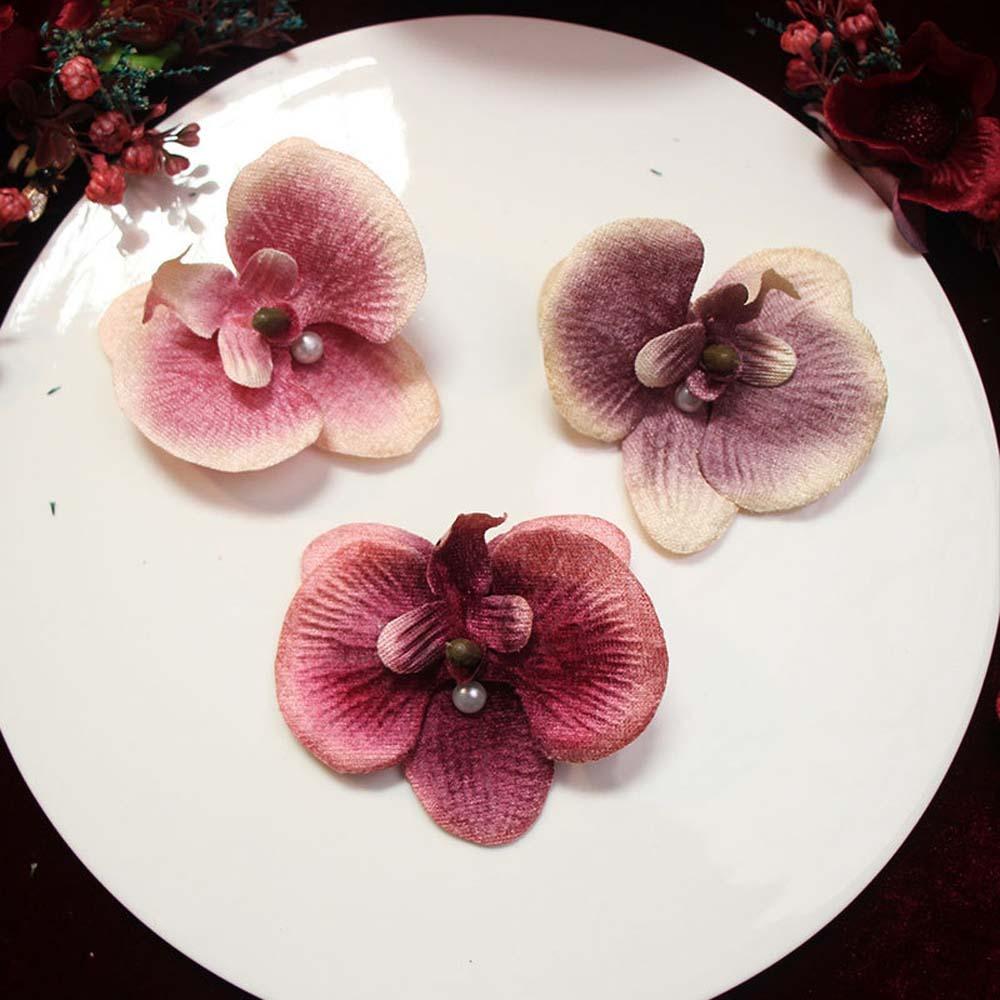 3pc/set Cloth Bride Flower Side Clip Pearl Chinese Style Hairpin Butterfly Orchid Hair Clip  Spring