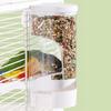 Parakeet Feeder Automatic Transparent Food Container Bird Cage Food Dispenser For Pet Aviary Finch Monk Parrots Home Garden