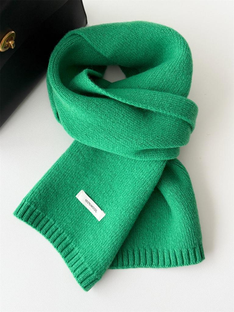 Glacier Blue Women's Pure Wool Scarf - Warm, Versatile for Autumn/Winter