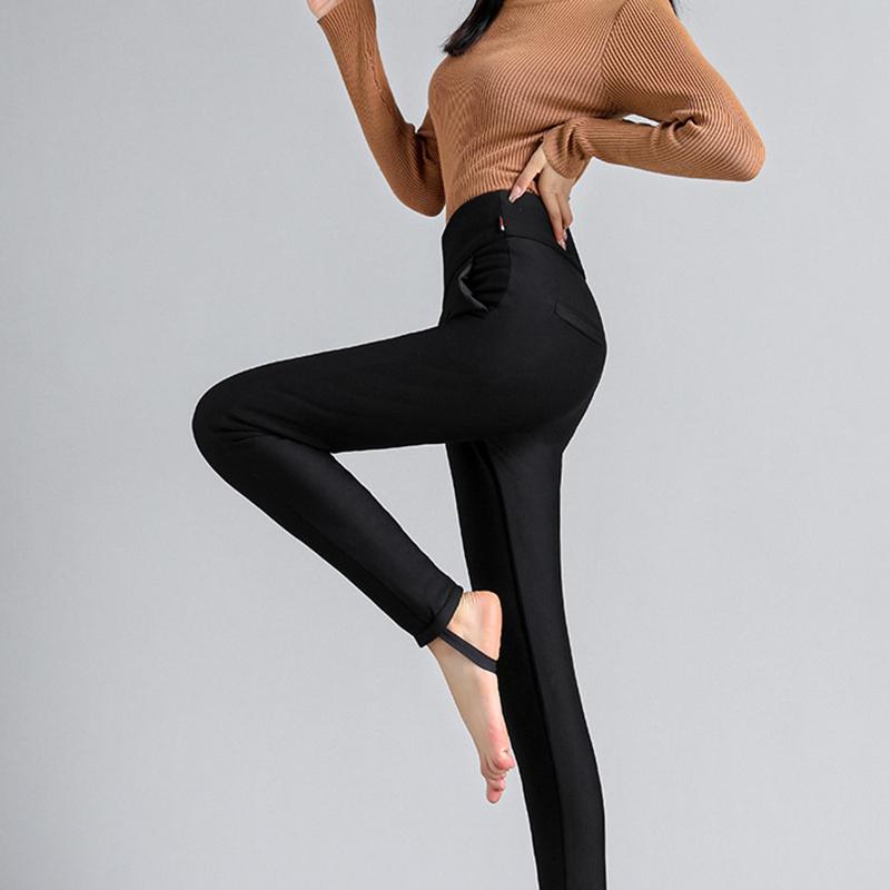 Women Leggings Filling Pants Winter Thick Fleece Wool Legging Thick Warm Thermal 800g Thicken Trousers