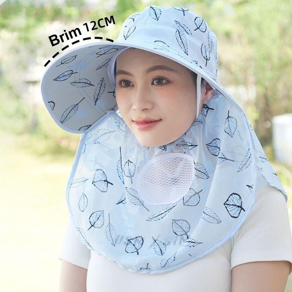Sunscreen Bucket Hat Wide Brim Ponytail Hats New Tea Picking Cap  Outdoor