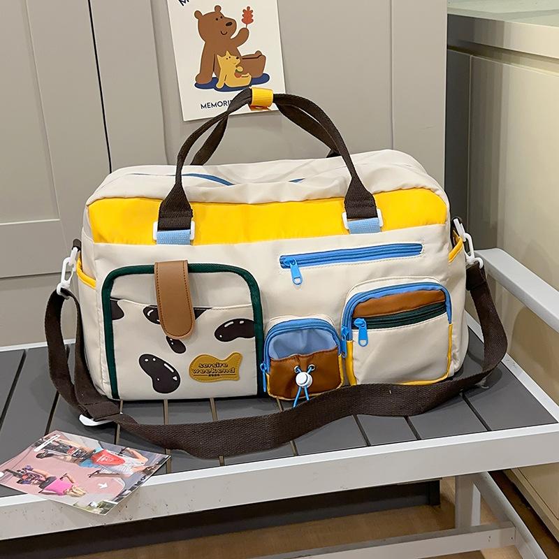 Cartoon Cute Large-capacity Commuter Bag New High-value Fashionable Girls Travel Bag Contrasting Color Portable Messenger Bag