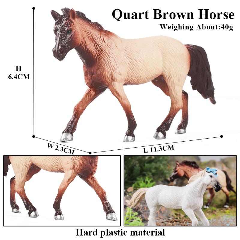 Oenux Farm Animals Steed Foal Clydesdale Arabian Horse Model Action Figures Equestrian PVC Collection Education Kid Toy Gift