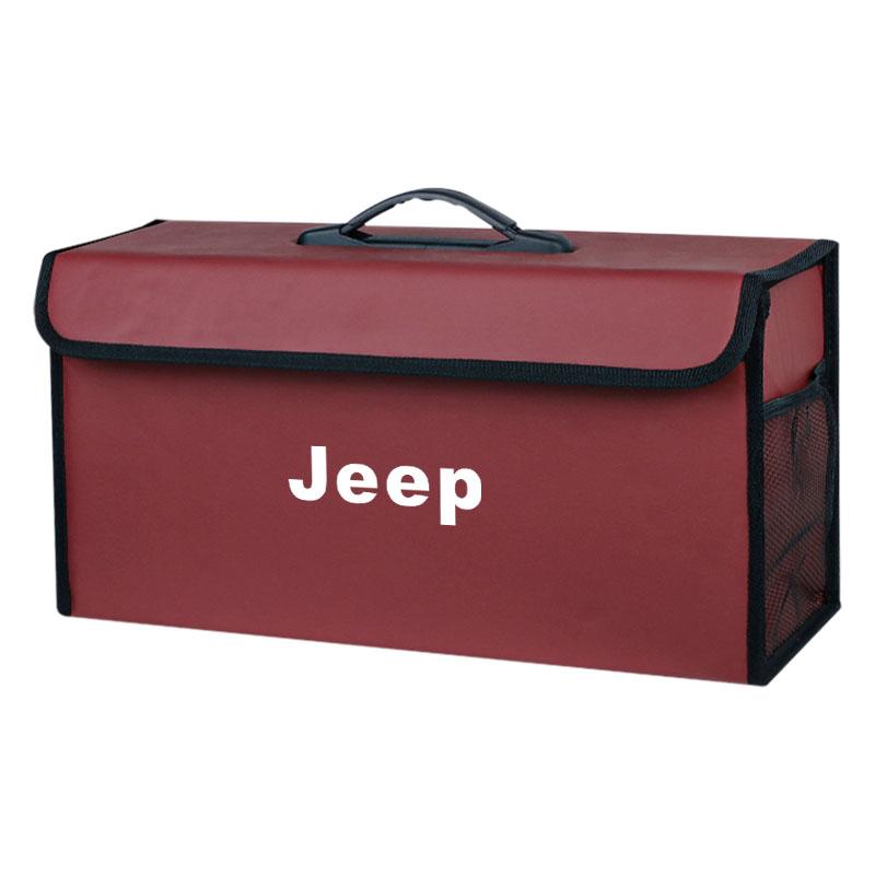 Car Trunk Organizer Box Foldable Leather Auto Storage Bag Large Capacity For Jeep Grand Cherokee Wrangler Gladiator Valve Stem AKV1