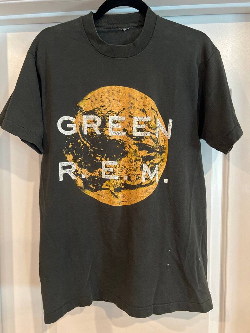 80 s REM Green Album Double sided remake black color gift for fan QT1086 M