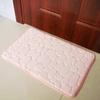 Pebble Print Non-Slip Coral Fleece Bathroom Rug and Toilet Mat Set