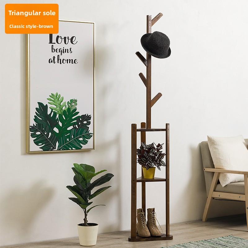 Simple coat rack Hanging hanger Floor to ceiling Living room Bedroom Children's hanger Creative clothes rack Hat rack