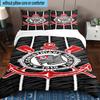 Set Biancheria da Letto Stampato con Stemma di Squadra di Calcio 3 Pezzi Chiusura con Zip Include 1 Copripiumino & 2 Federe Set Biancheria da Letto Decorazioni per la Casa Regali