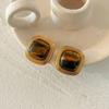 IngeSight.Z Classic Retro Tiger Eye Stud Earring For Women 18K Gold Plated Stainless Steel Piercing Ear Accessories Jewelry Gift