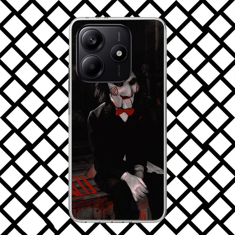 The Jigsaw Killer Horror Phone Case for Xiaomi Redmi Note 15 14 14S 13 12 12S 11 Pro Plus 11E 11T 11S 10S 5G Soft Cover Fundas R