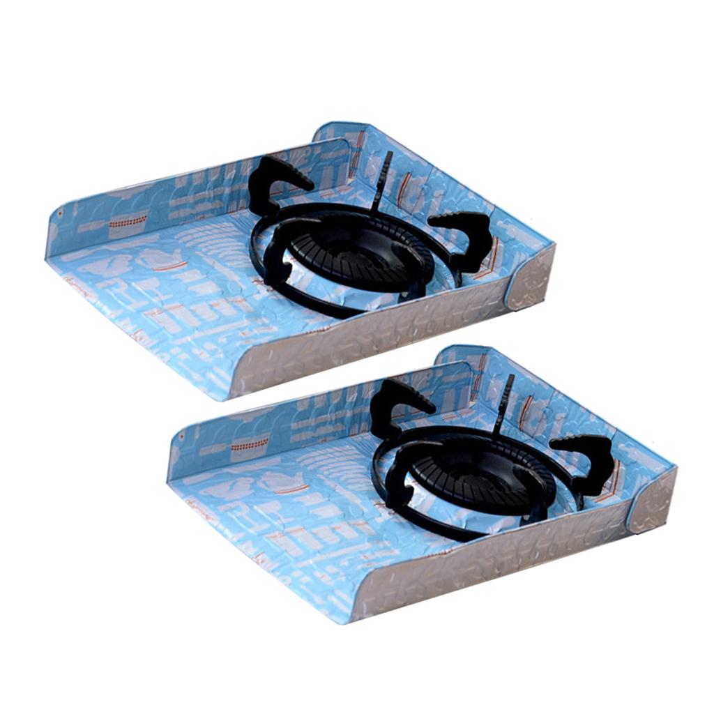 2pcs Kitchen Oil Deflector Aluminum Foil Heat Insulation Oil Proof Grease Splatter Deflector