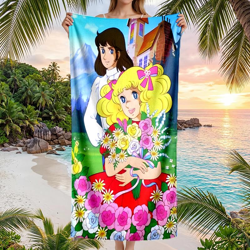Candy Candy Fashion Beach Towel: Ideal for Summer Adventures Soft, absorbent and quick drying suitable for swimming and bathing