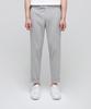 Lightweight Tapered Turn-Up Hidden Banding Crop Slacks [Light Gray]