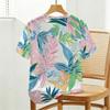 Women's Tropical Plant Casual Short Sleeve T-Shirt - Soft Cotton, Colorful Fresh Design, Versatile for Everyday Wear & Work Commute