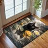 Multiple Sizes Black Cat In Lotus Pond Print Carpet Rug for Living Room Bedroom Sofa Doormat Home Decor Non-slip Floor Mat
