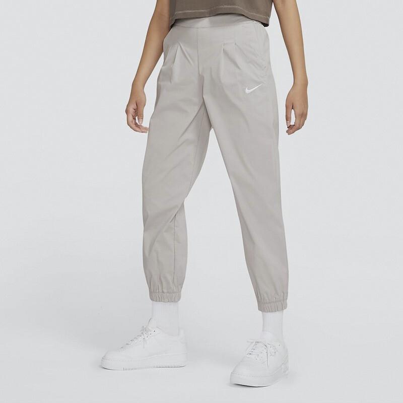 Nike Sportswear Icon Clash Embroidered Logo Woven Tapered Cropped Sports Pants Women Pants Khaki DD5049-033