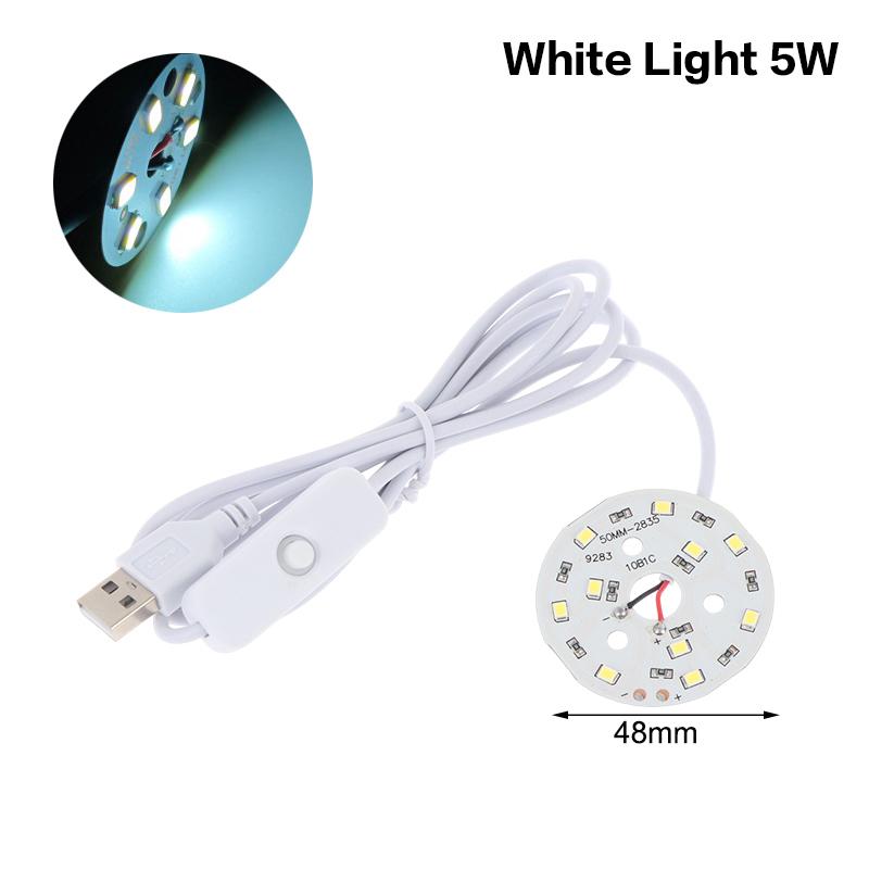 1 Pcs Dc5V Dimmable 48/55Mm Led Chips Smd5730 Led Lamp Usb Dimmer 5W 10W Light Board White Warm Light With On/Off Swicth Cable