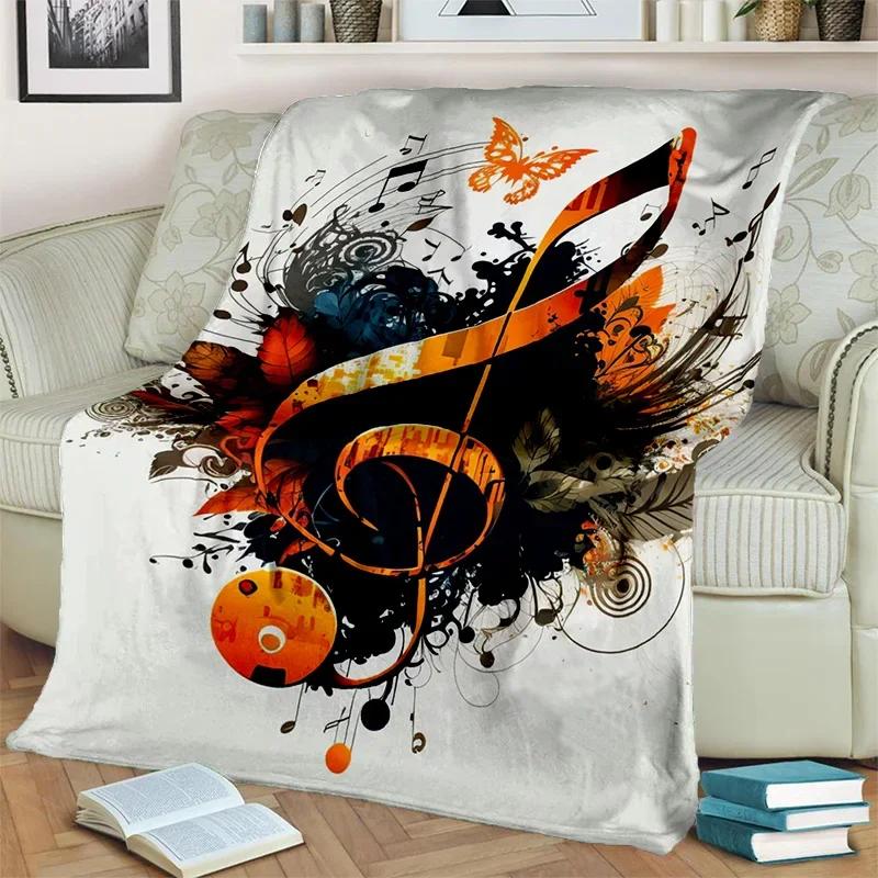 3D Colorful Musical Note Music Score Blanket,Soft Throw Blanket for Home Bedroom Bed Sofa Picnic Travel Office Cover Blanket Kid