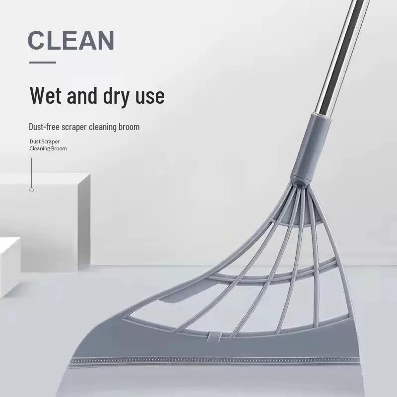 Durable Three-Piece Soft Bristle Broom and Dustpan Set